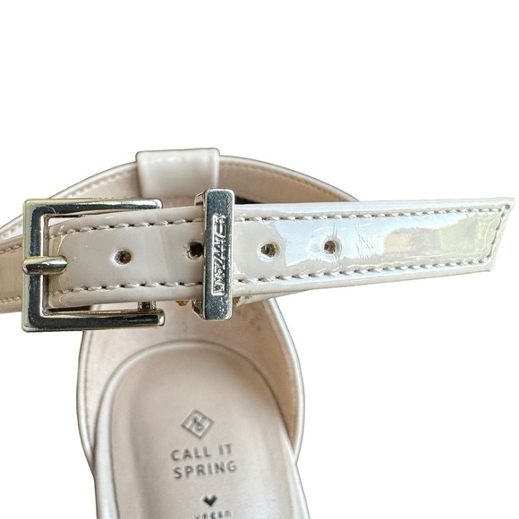 CALL IT SPRING VEGAN ALMOND TOE 4" HIGH HEEL SANDALS STILETTO PATENT NUDE 8 - Picture 3 of 16